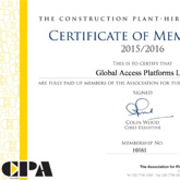 CPA Membership Certificate